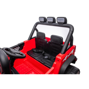 Autko terenowe Geoland Power dla 2 dzieci Czerwony + Pilot + Silniki 2x200W + Bagażnik + Radio MP3 + LED